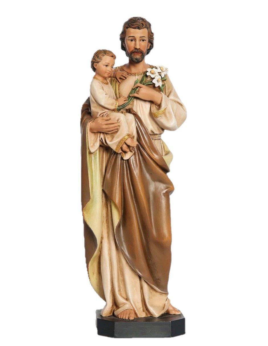 San José con Niño Jesús y Lirios - 25cm