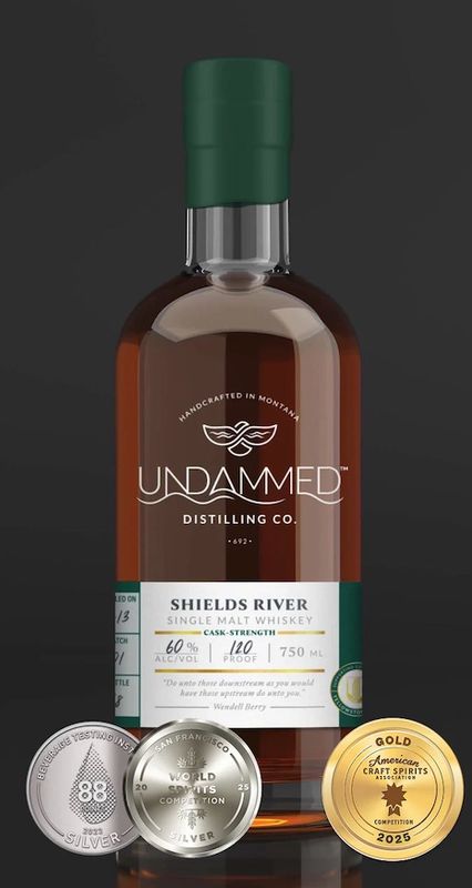 UNDAMMED SHIELDS RIVER SINGLE MALT 750ML