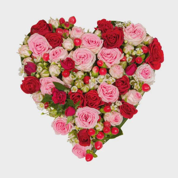 Composition Mascota – Cœur de Roses Rouges &amp; Roses