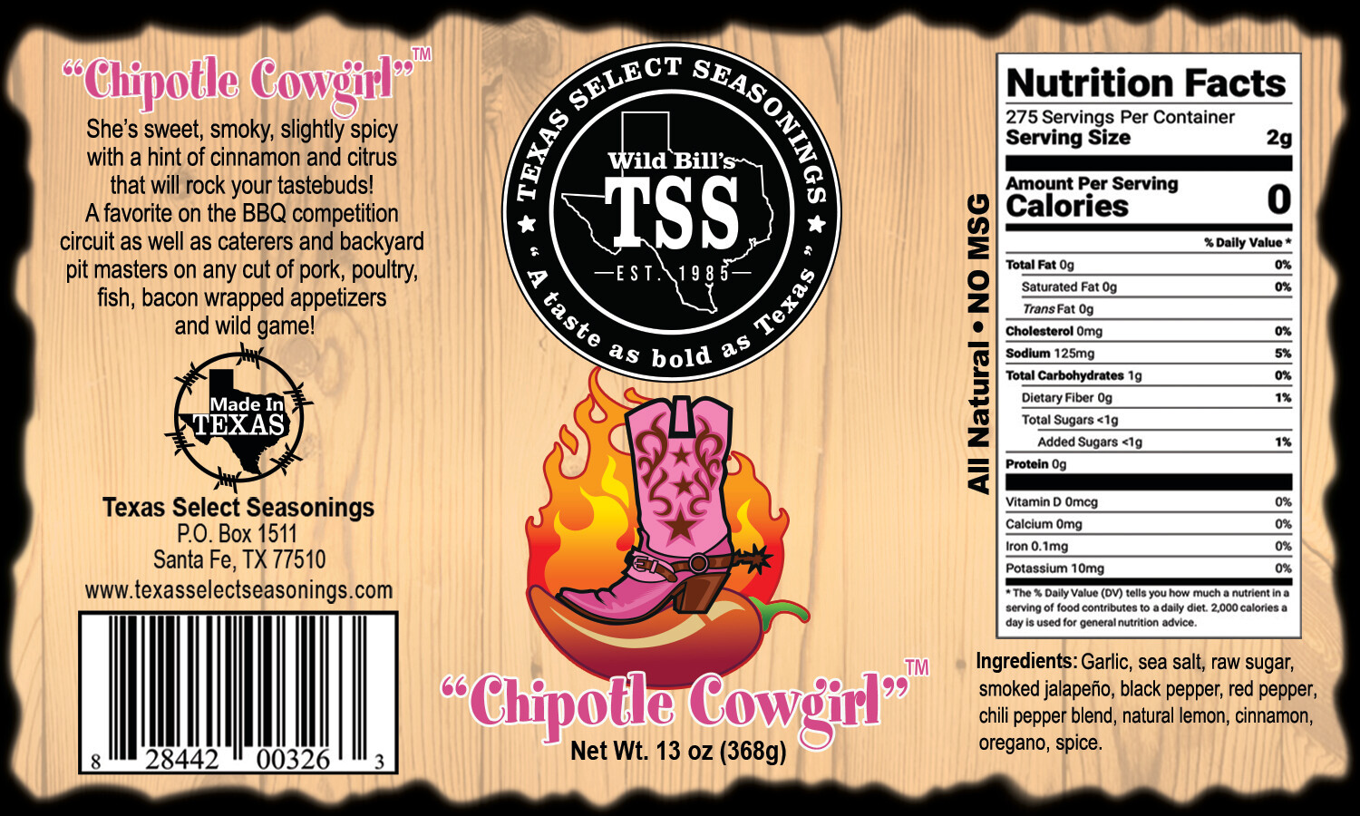 (2) Chipotle Cowgirl 13 oz. bottles-SHIPPING INCLUDED!