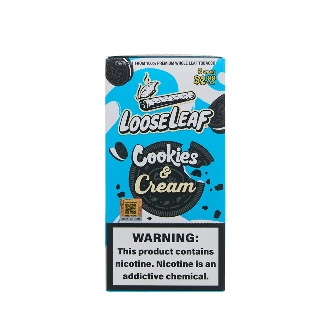 Loose Leaf Natural Wrap Cookies &amp; Cream, 20 packs of 2