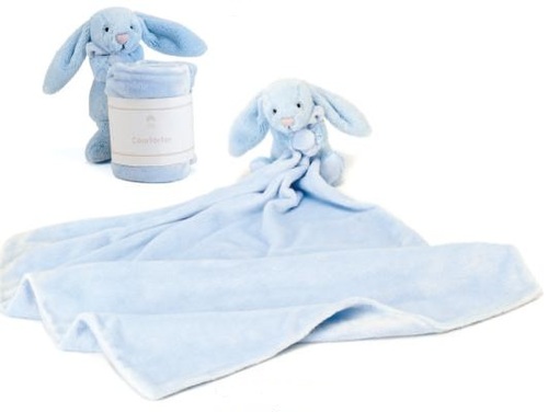 Blue Bashful Bunny Comforter