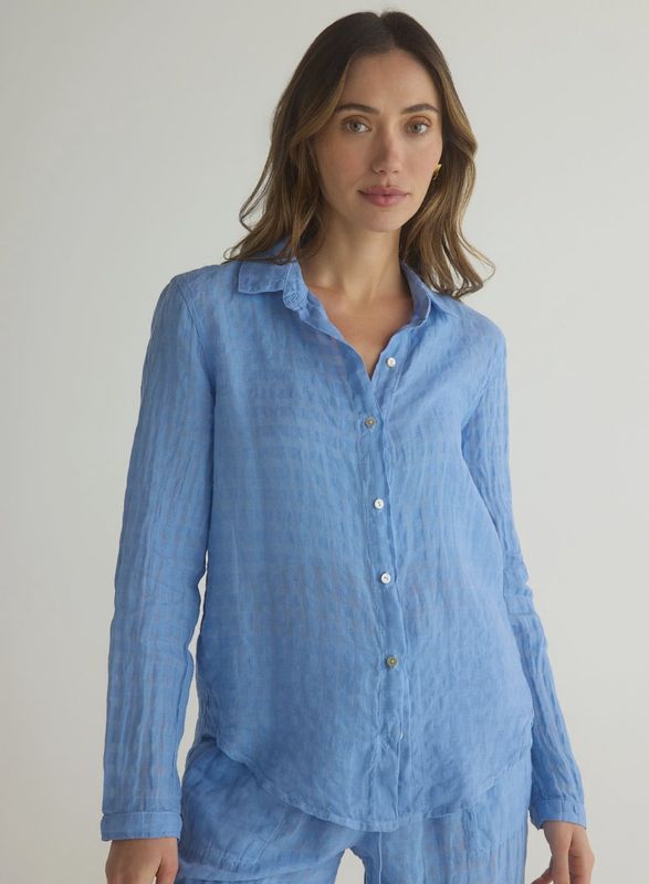 Bella Dahl - Clean Front Button Down in Riviera Blue