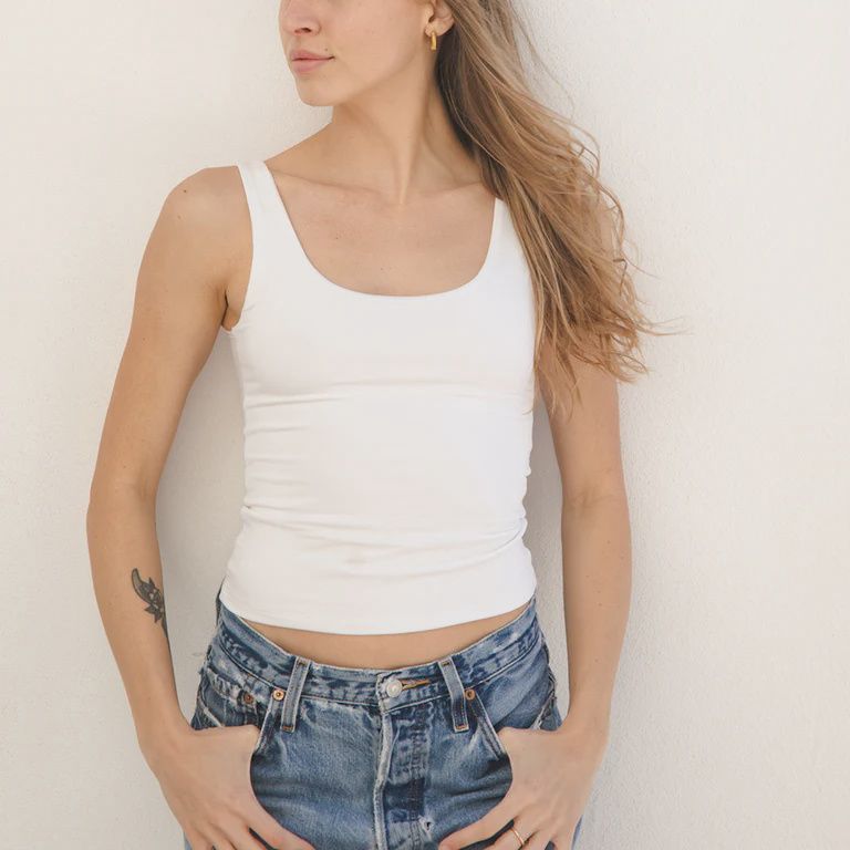 Boob-eez - Devon Long Tank White