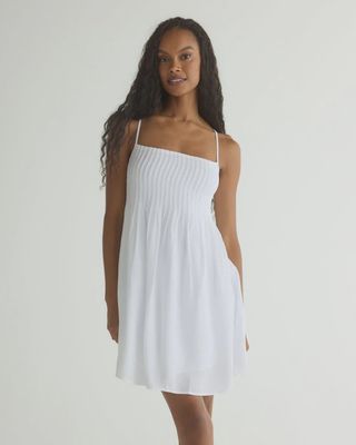 Bella Dahl - Flowy Pintuck Dress White