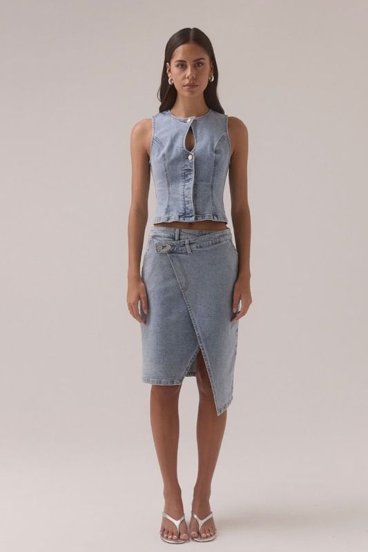 Sovere - Etch Denim Skirt Heritage Blue