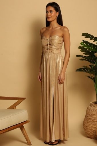 Shore - Bali Braided Maxi Dress Gold Knit