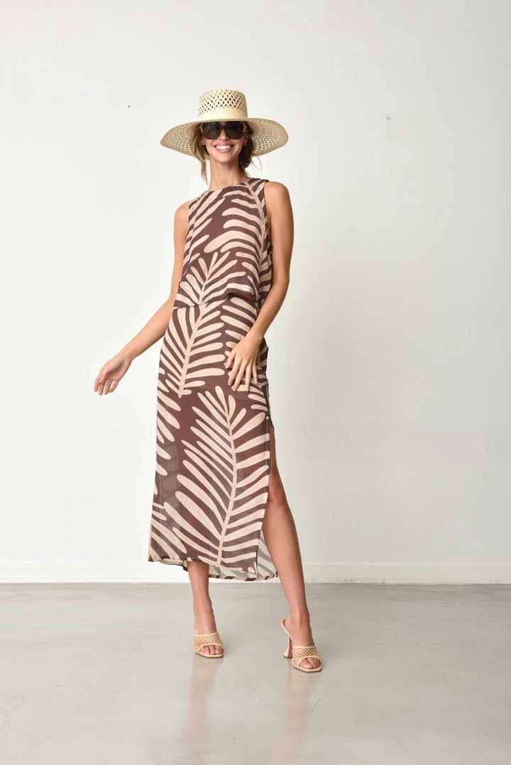 Muche et Muchette - Vivi Leaves Print maxi skirt brown Muche et Muchette - Vivi Leaves Print maxi skirt brown