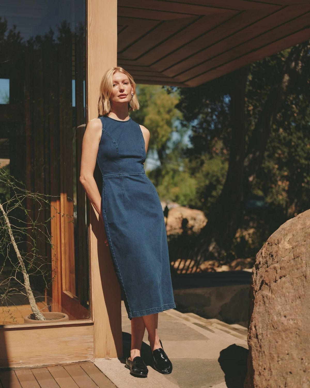 Bella Dahl - Zip Back Maxi Dress Midnight Arctic Wash