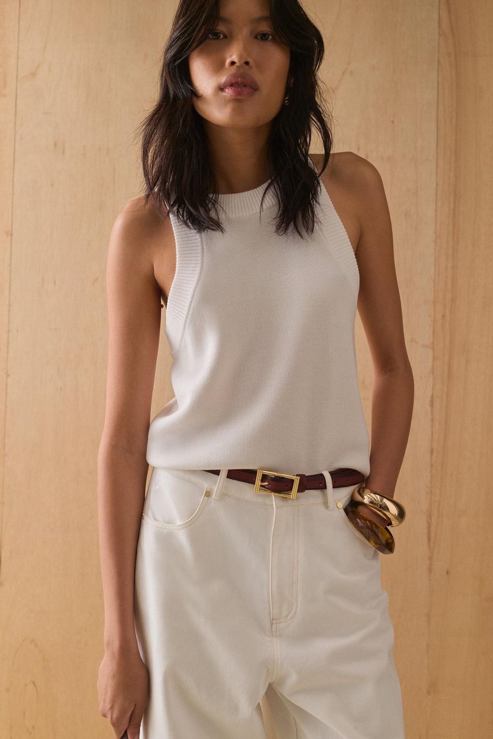 Sancia - Tash Knit Tank White