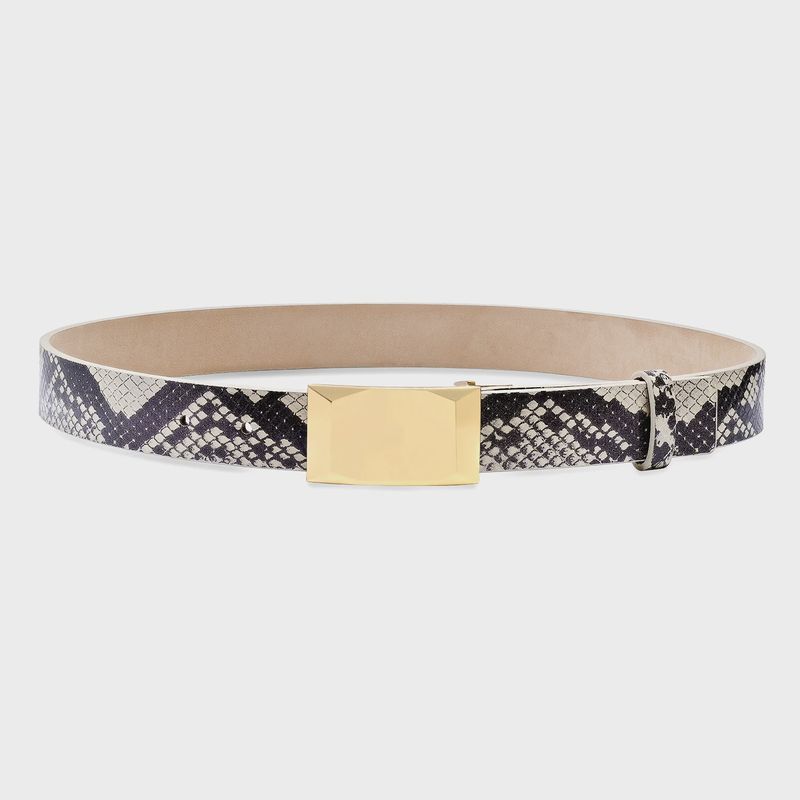 Laurel and Gold - Hudson Belt Natural Snake Print Leather/Gold