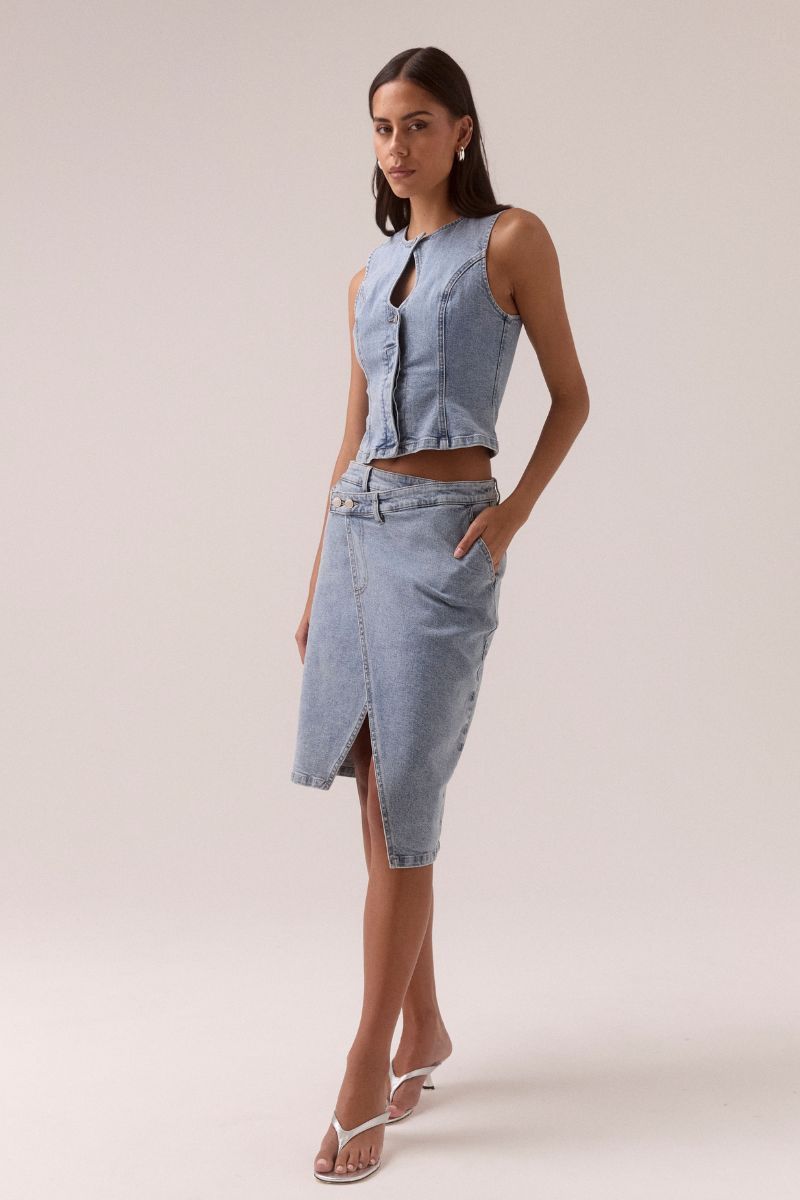 Sovere - Etch Denim Skirt Heritage Blue Sovere - Etch Denim Skirt Heritage Blue