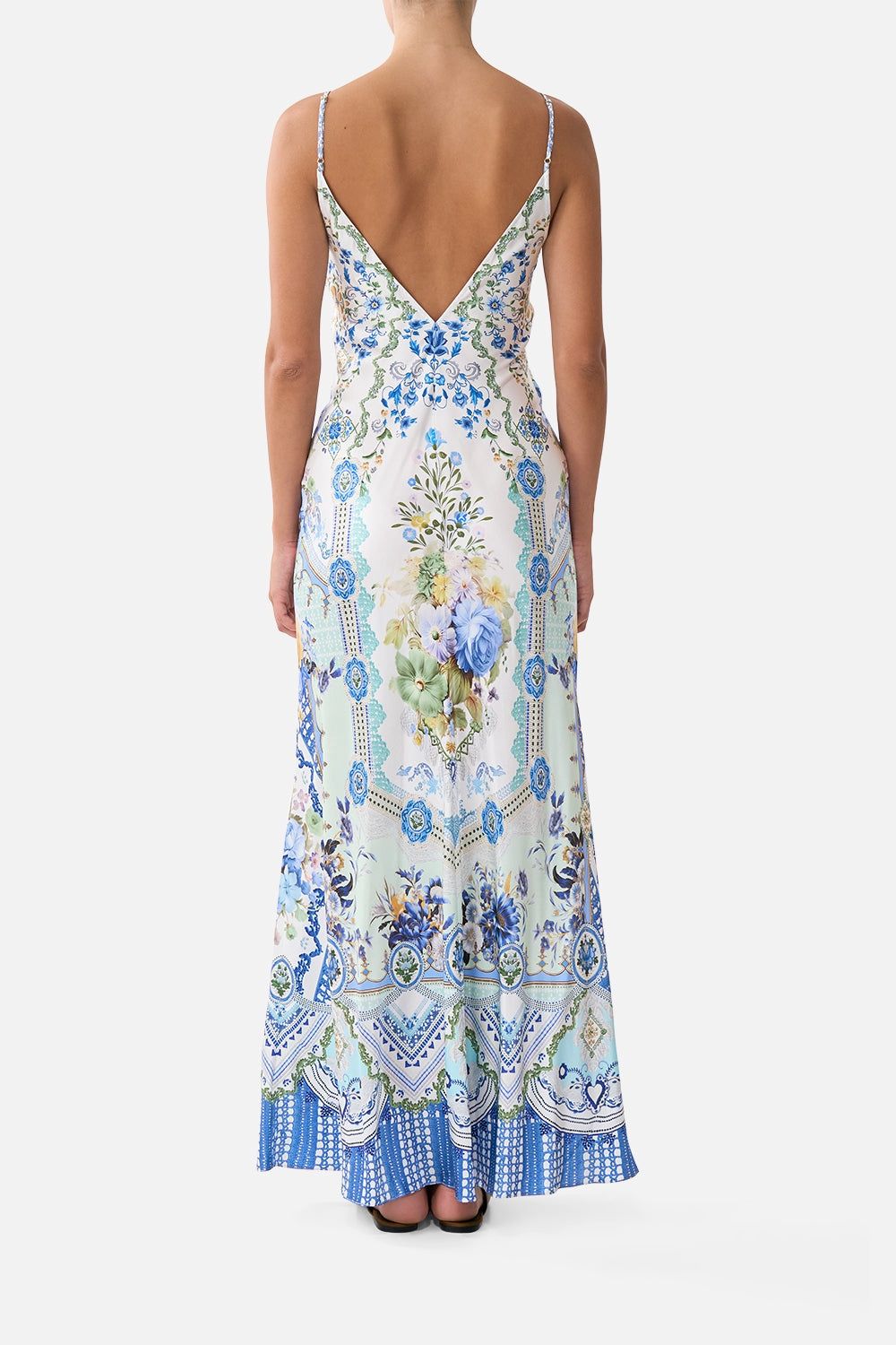 Camilla - V Neck Full Length Bias Slip Dress My Homespun Heart