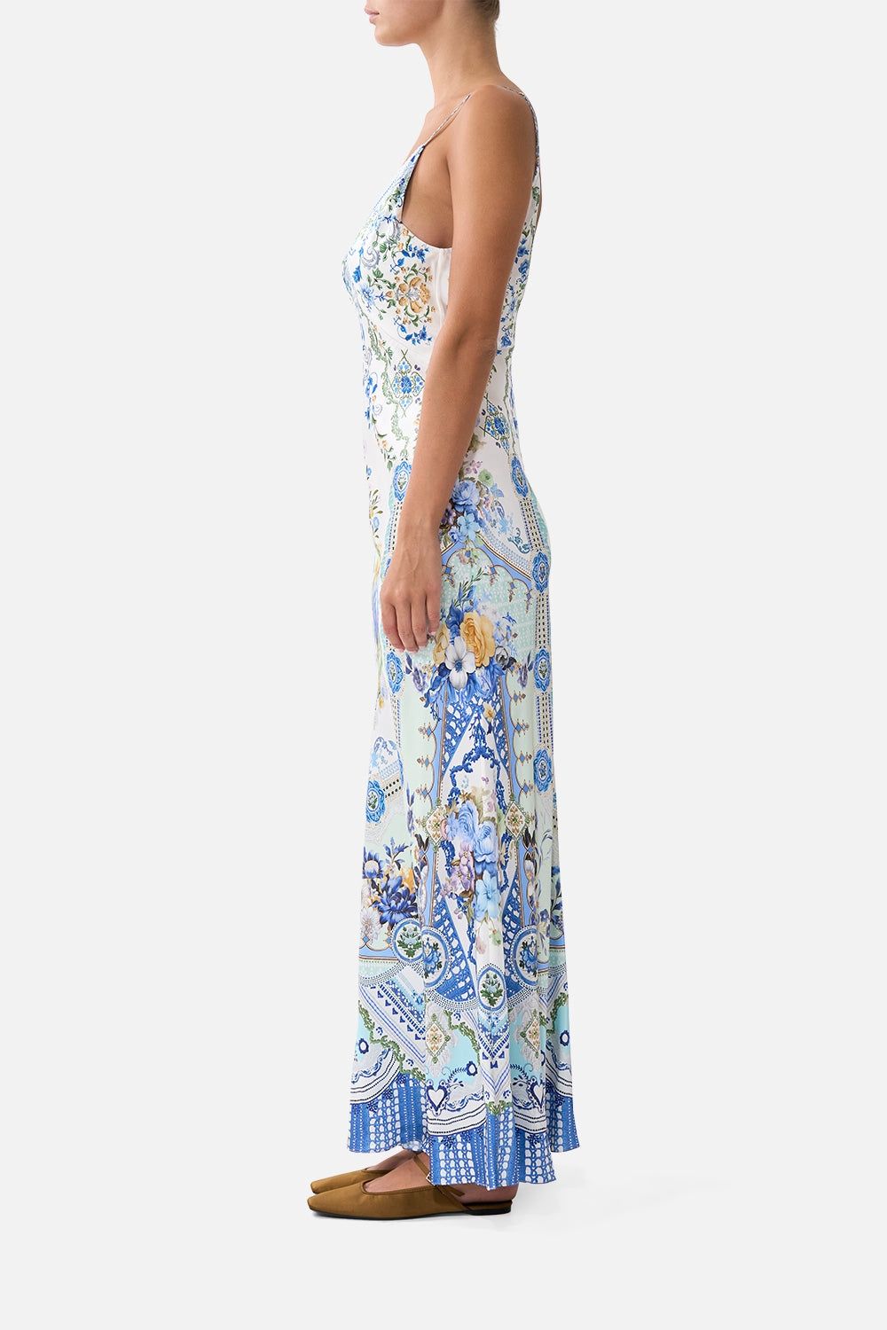 Camilla - V Neck Full Length Bias Slip Dress My Homespun Heart