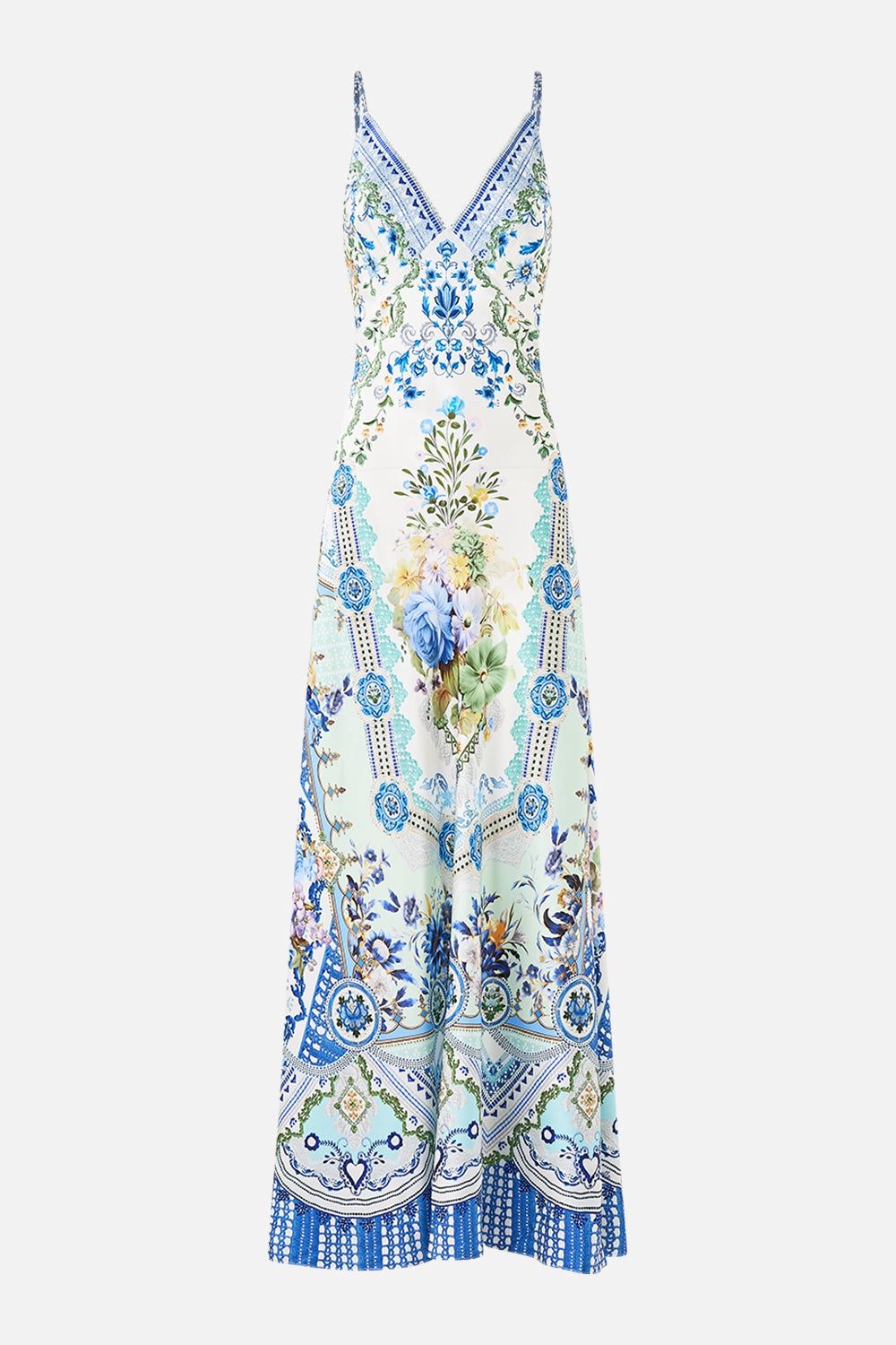 Camilla - V Neck Full Length Bias Slip Dress My Homespun Heart