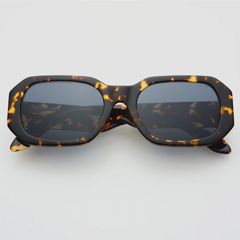 FREYRS Eyewear - Onyx Acetate Womens Rectangular Sunglasses - Dark Tortoise