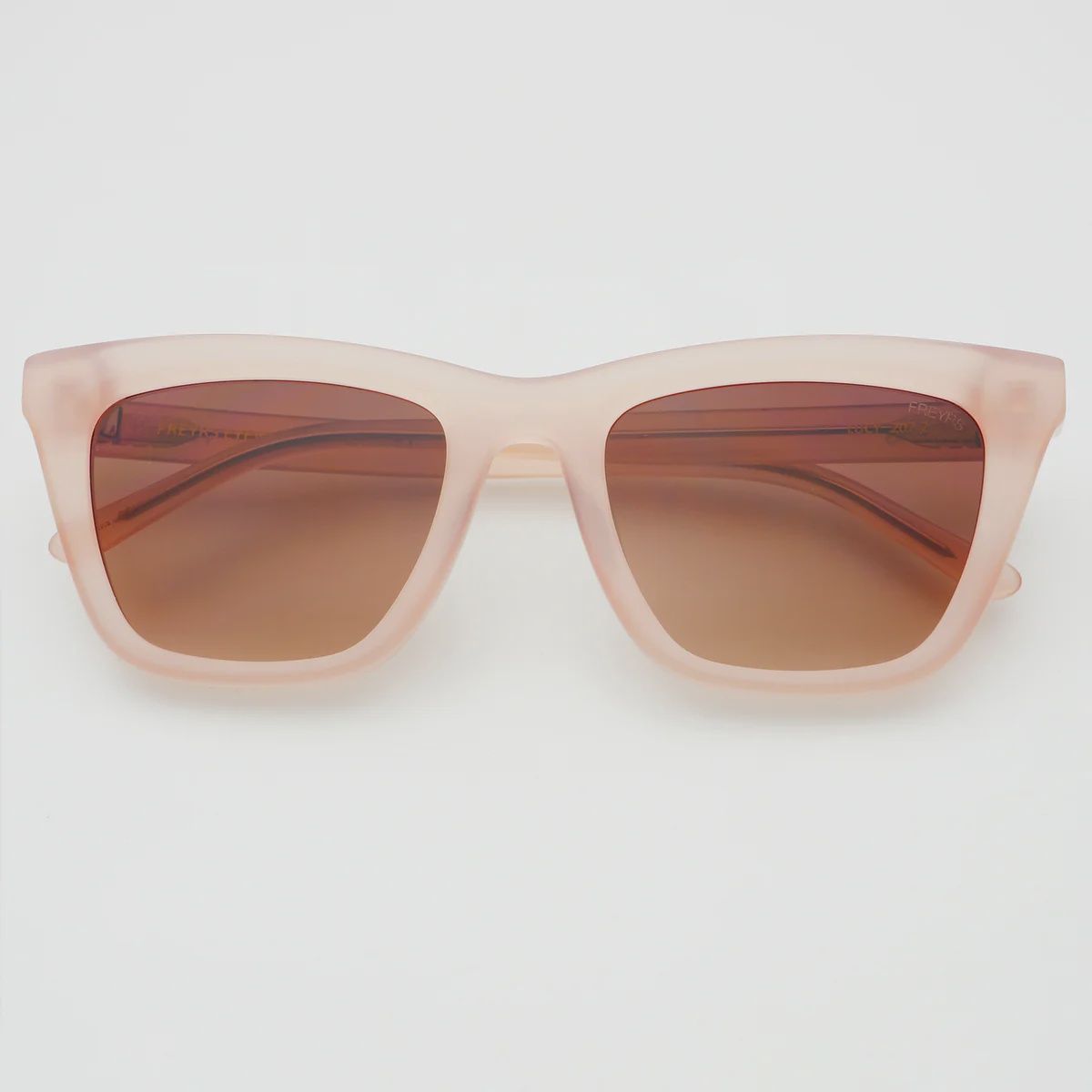 FREYRS Eyewear - Noa Acetate Unisex Rectangular Sunglasses - Light Pink / Brown