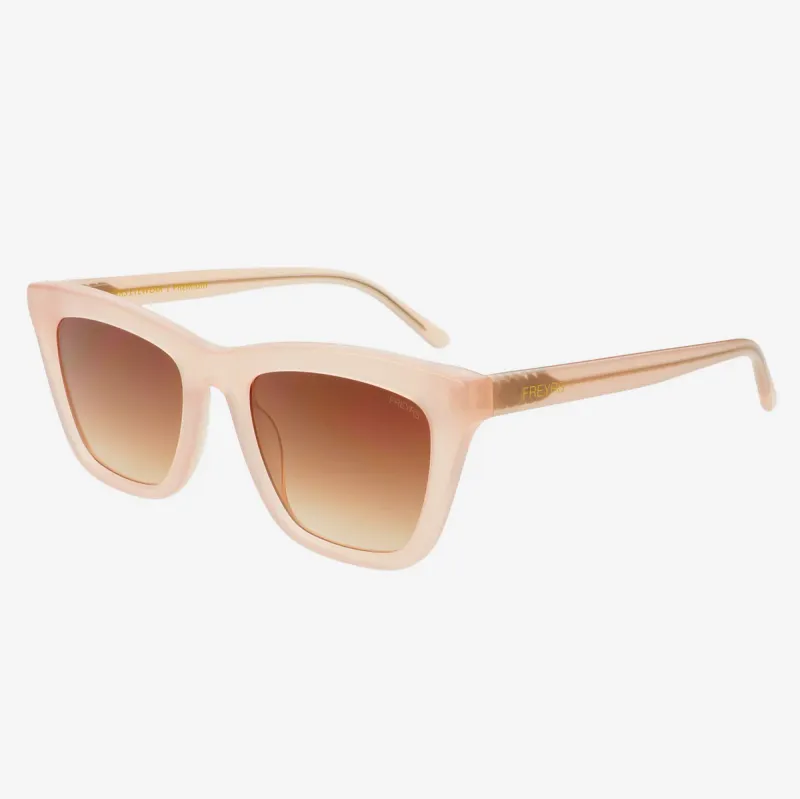 FREYRS - Noa Rectangular Sunglasses - Light Pink / Brown