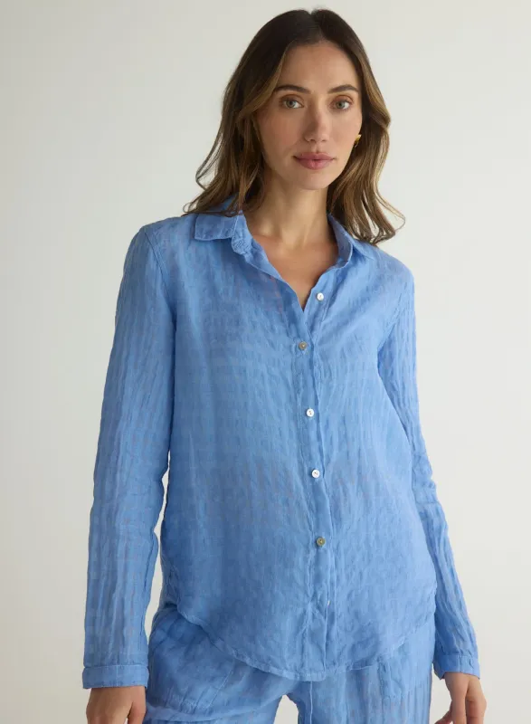 Bella Dahl - Clean Front Button Down in Riviera Blue