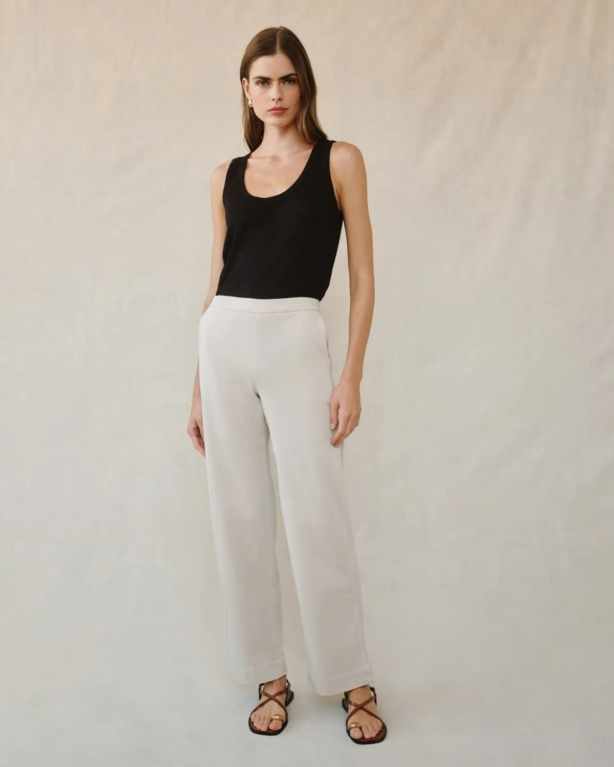 Bella Dahl - Catalina Clean Front Wide Pant Ivory Stone