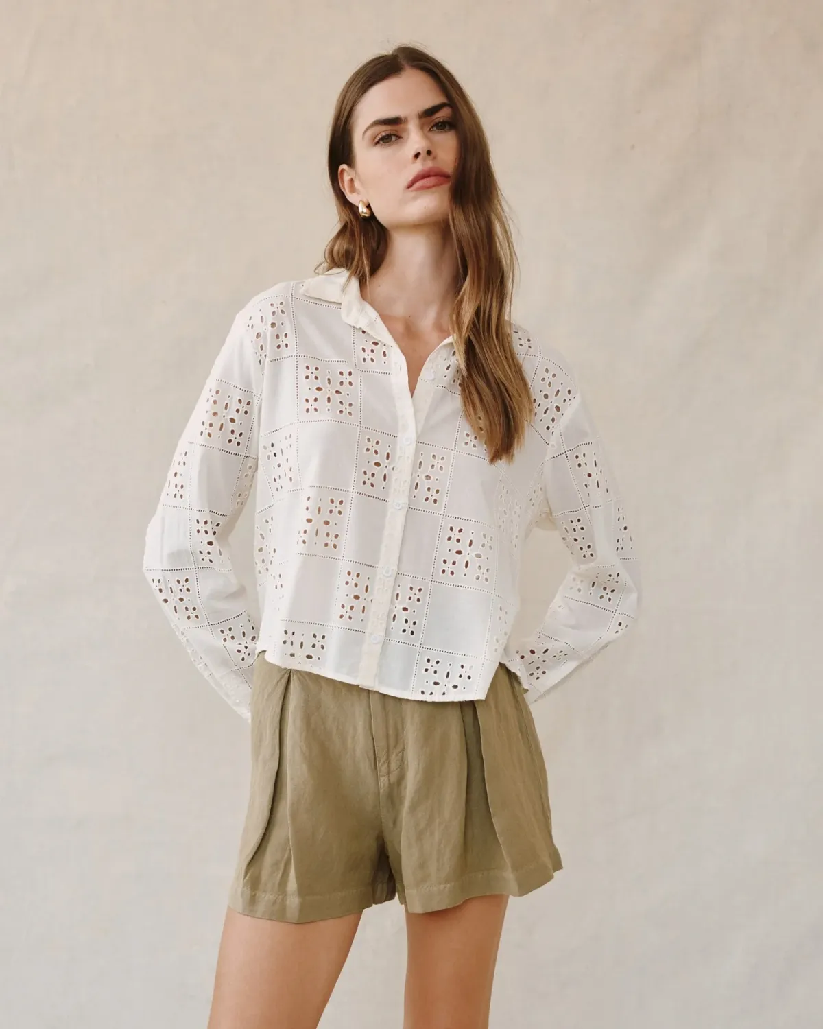 Bella Dahl - Contrast Button Down Soft Ivory