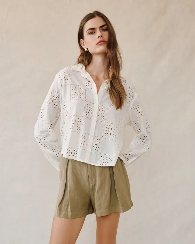 Bella Dahl - Contrast Button Down Soft Ivory
