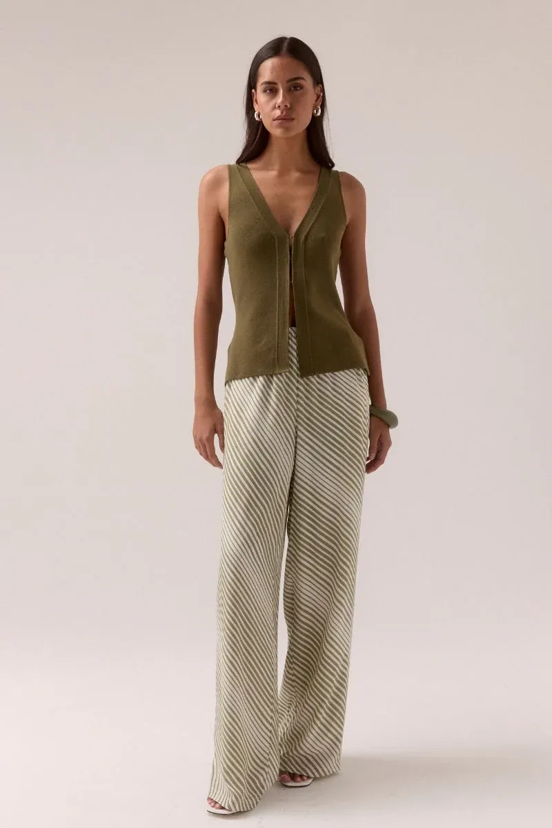 Sovere - Vista Pants Olive Stripe
