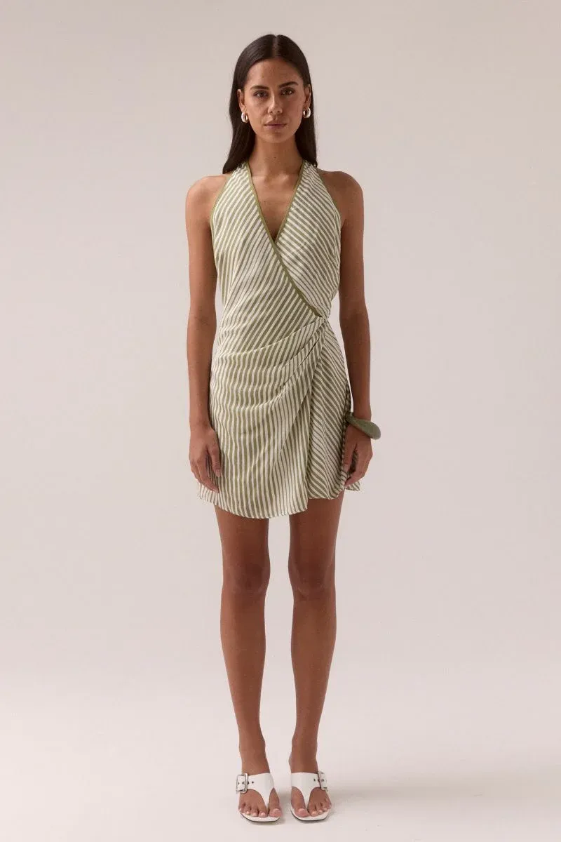 Sovere - Vista Mini Dress Olive Stripe