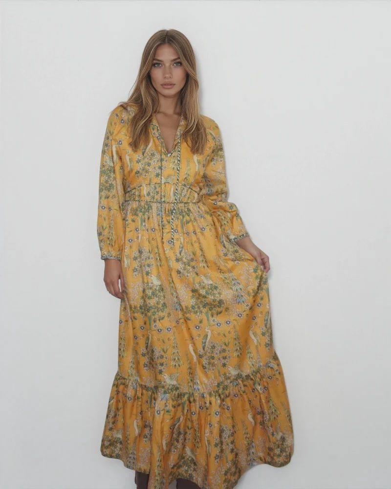 NIBI MTK - Vera Maxi Dress Saffron Heron
