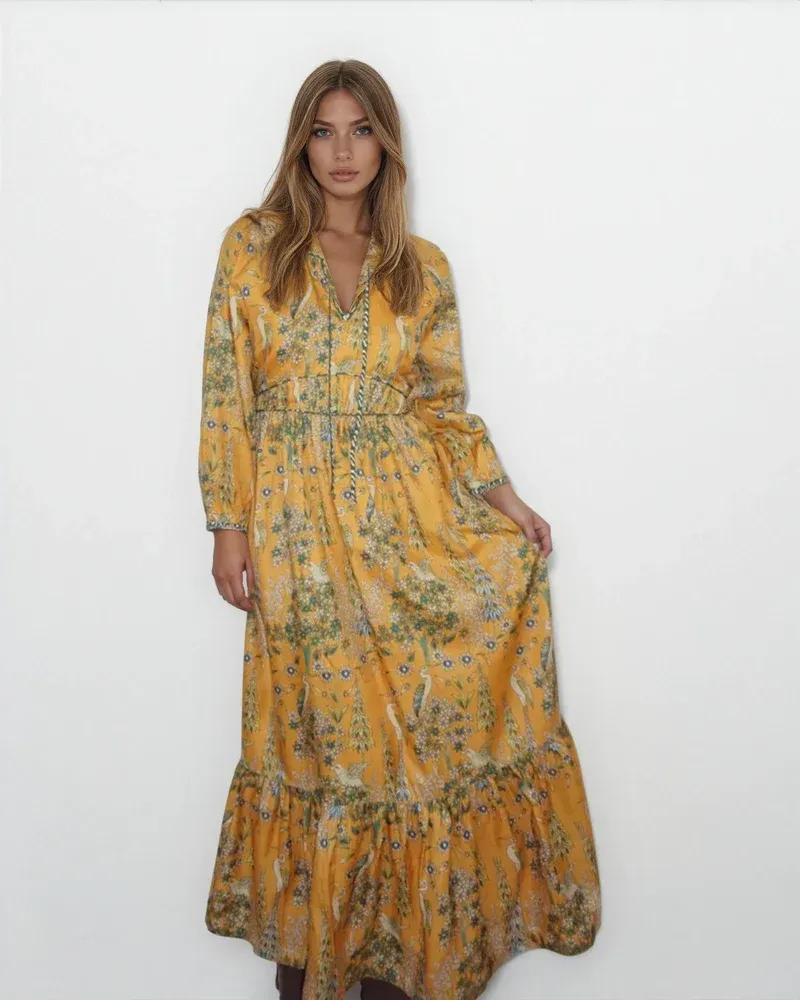 NIBI MTK - Vera Maxi Dress Saffron Heron