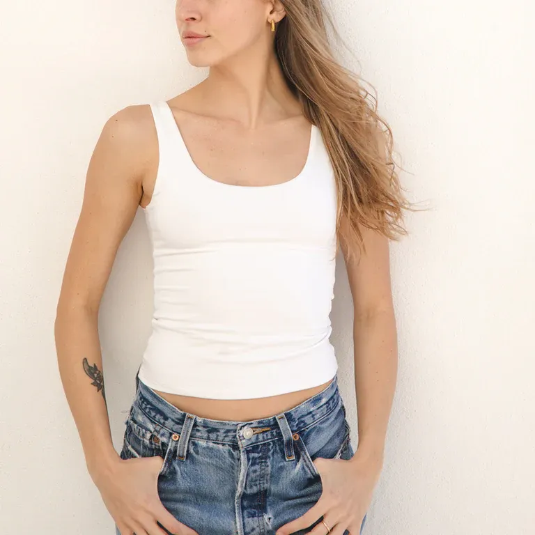 Boob-eez - Devon Long Tank White