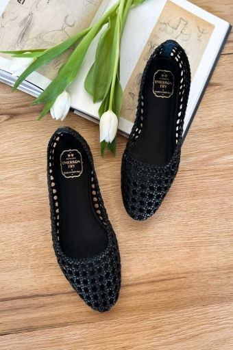 Emerson Fry - Frankie Walking Flat Jet Black, Size: 37