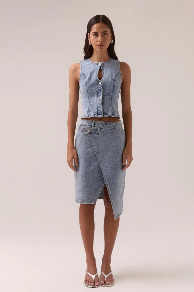 Sovere - Etch Denim Skirt Heritage Blue