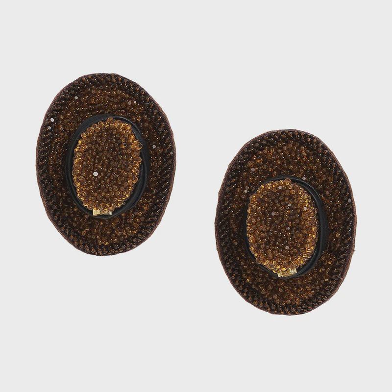 Bhavna Kanakia - Cowboy Hat Earrings Brown