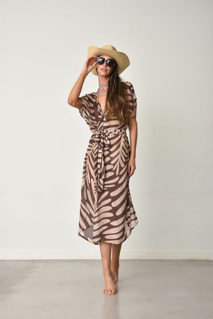 Muche et Muchette - Vivi Leaves Print Kimono wrap