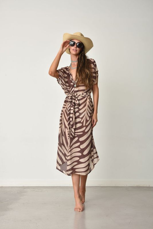 Muche et Muchette - Vivi Leaves Print Kimono wrap