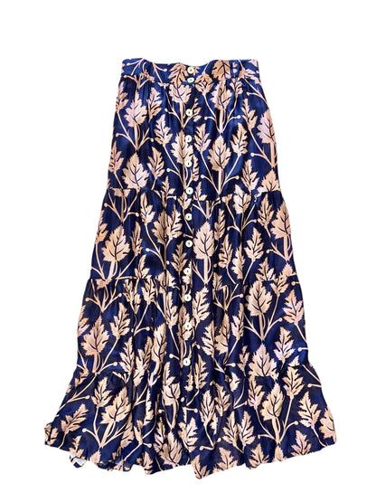 La Plage - Promenade Maxi Skirt Leaves Navy