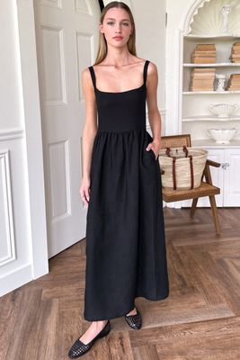 Emerson Fry - Jour Maxi Dress in Black Silk Velvet