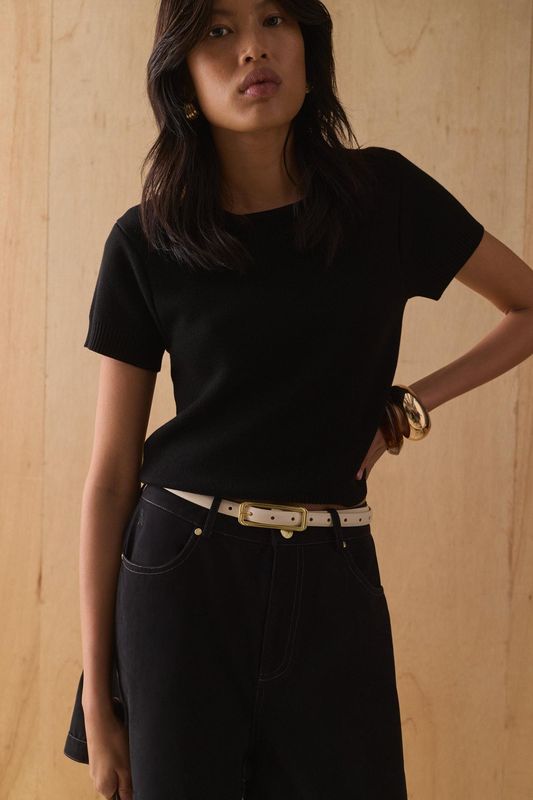 Sancia - Emi Knit Tee in Noir
