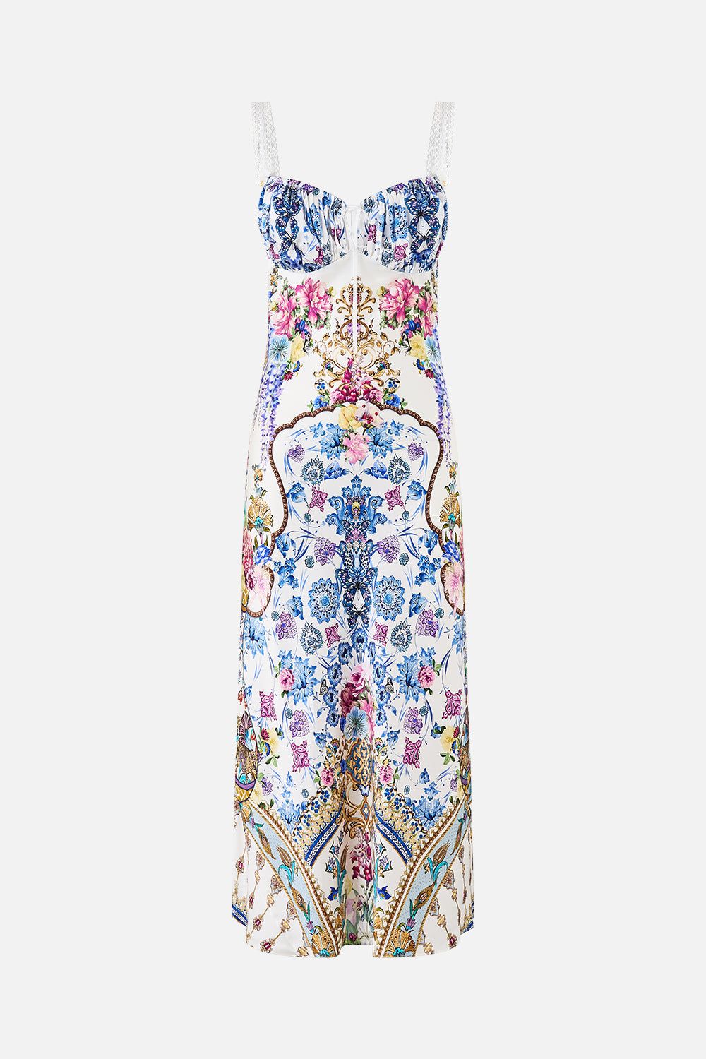 Camilla - Gathered Bodice Bias Dress All About That Lace