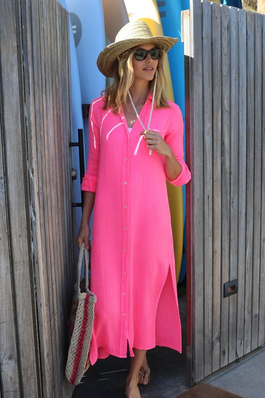 Felicite - Boyfriend Maxi Dress Hot Pink