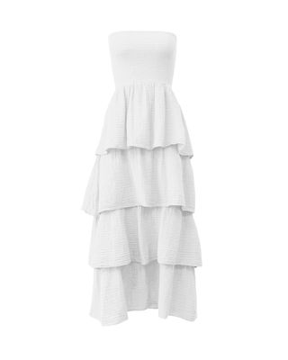 Felicite - Strapless Tier Maxi Dress White