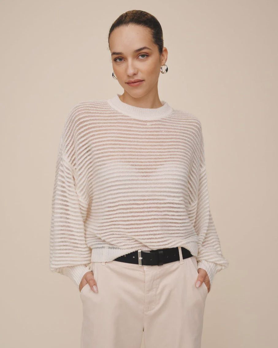 Bella Dahl - Relaxed Boxy Fit Sweater Vanilla Frost