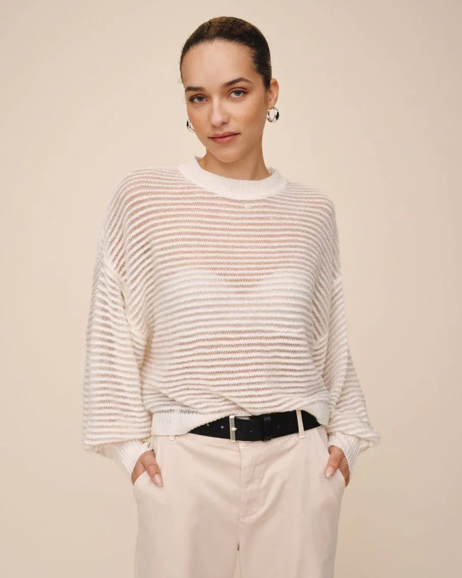 Bella Dahl - Relaxed Boxy Fit Sweater Vanilla Frost
