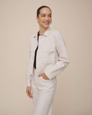 Bella Dahl - Billie Cropped Jacket Frosted Ecru