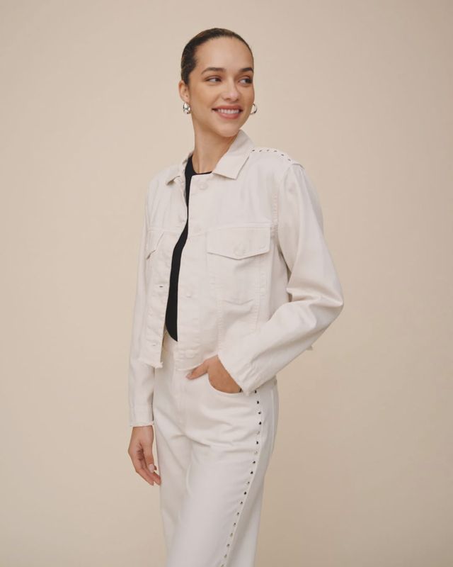 Bella Dahl - Billie Cropped Jacket Frosted Ecru