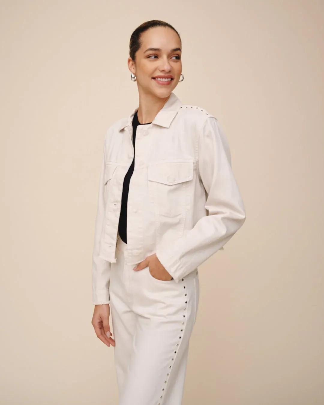 Bella Dahl - Billie Cropped Jacket Frosted Ecru