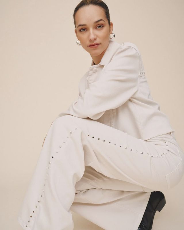 Bella Dahl - Studded Vintage Jeans Frosted Ecru