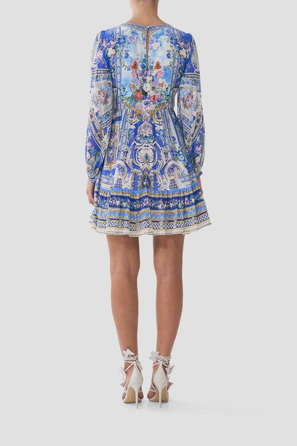 Camilla - Short Tie Front Blouson Dress Ottoman Opulence