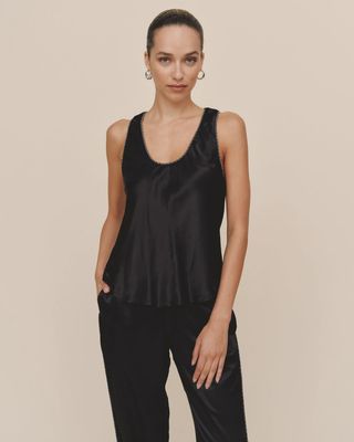 Bella Dahl - Beaded Trim Tank Black
